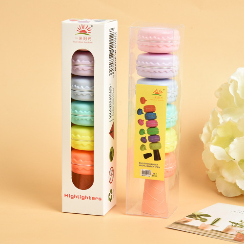 [Macaron Series] 6-Color Set Mini Sweet Multi-Color Series Fluorescent Pen Fluorescent Pen Wholesale Customizable