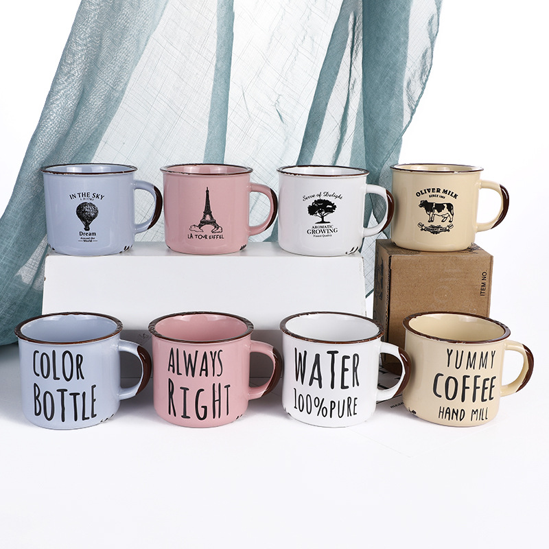 唯格 复古 创意简约陶瓷马克杯办公室咖啡牛奶杯水杯