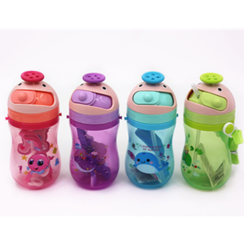 Zanuo Strap Rope Dolphin Children‘s Straw Cup Macaron Color Pp Material Children‘s Kettle Advertising Customization