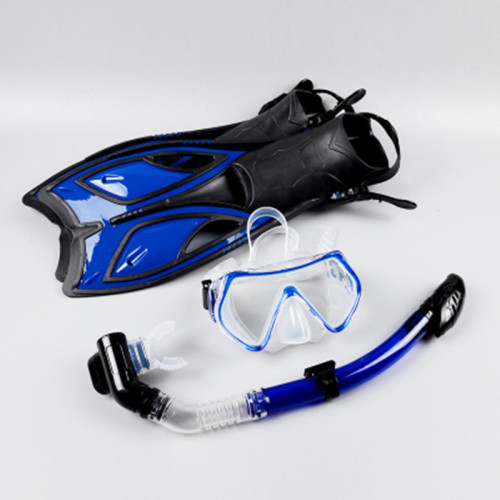 Factory Direct Snorkeling Three-Piece Tempered Glass Diving Mask Flippers Respirator Silicone Snorkeling Three Treasures