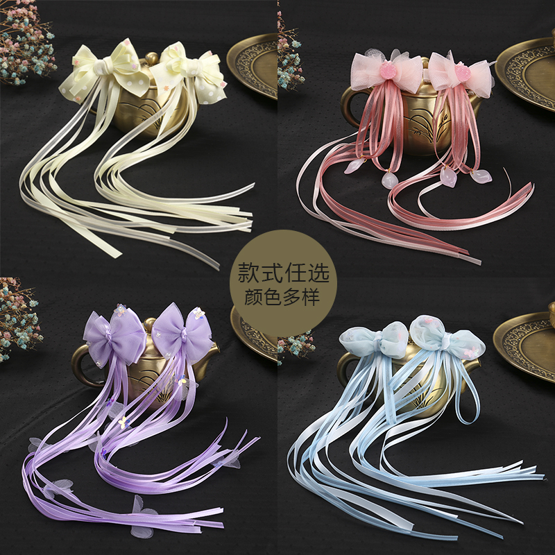 大蝴蝶结发夹后脑勺森系仙女超仙发饰边夹女古风汉服夹子韩国发卡