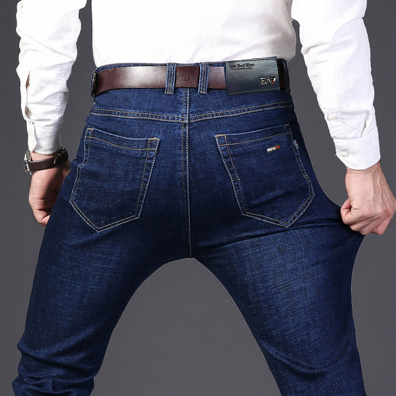 厂家直销弹力弹力牛仔裤男士直筒宽松大码商务休闲裤青年男裤批发