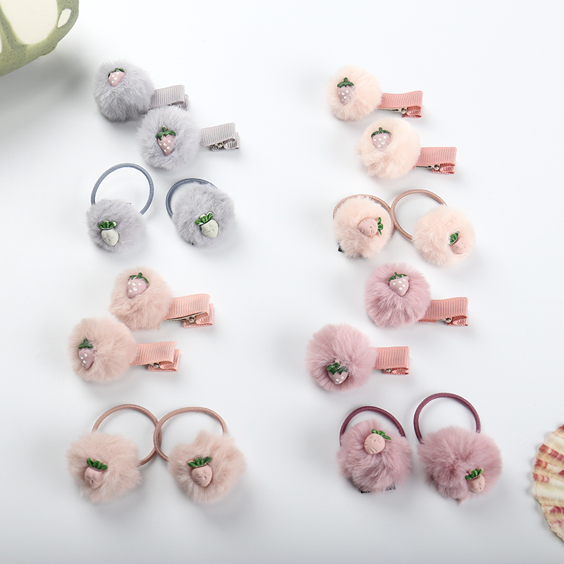 发夹女韩国ins 后脑勺发卡毛绒皮筋女扎头边夹刘海顶夹子发饰发圈