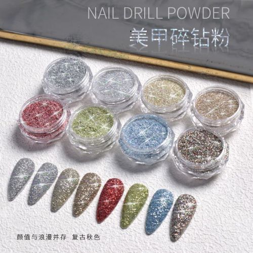 nail art crystal broken diamond powder woolen powder glitter powder super flash magic laser shiny crystal nail jewelry powder powder crystal sand powder