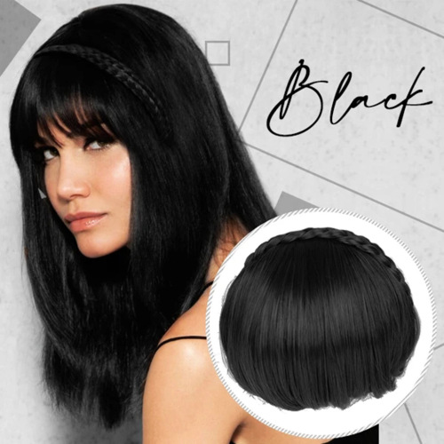 Factory in Stock Wholesale Twist Double-Strand Braid Bangs Fiber Bang Wig Hair Band Wig
