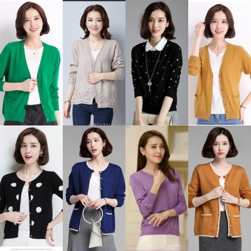 stock miscellaneous women‘s thin cardigan sweater tail stock tail goods wholesale short women‘s sweater coat