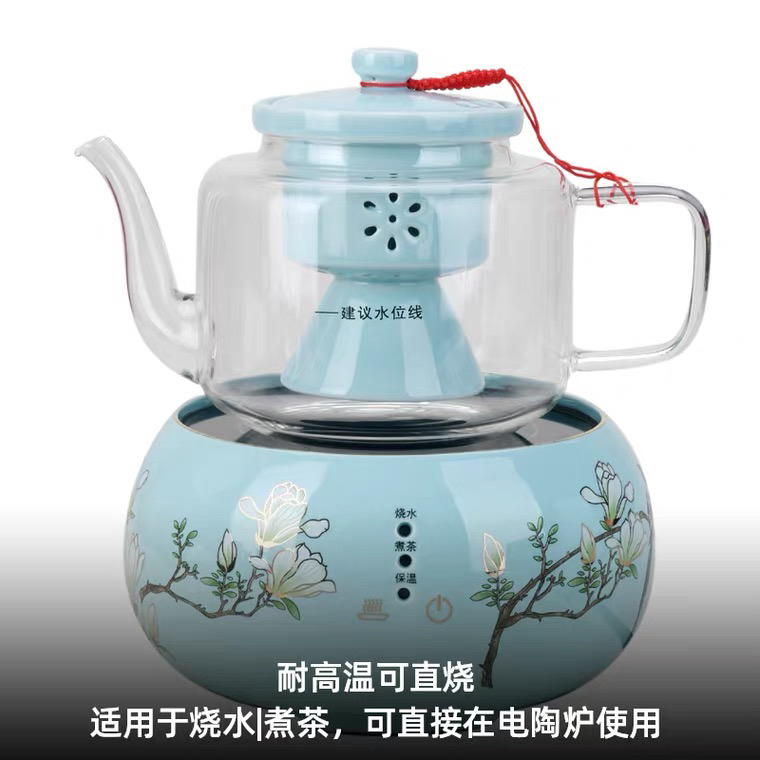 Glass Loop-Handled Teapot Electric Ceramic Stove Cooking Teapot Heating  Kettle Household Clay Pot Tea Set