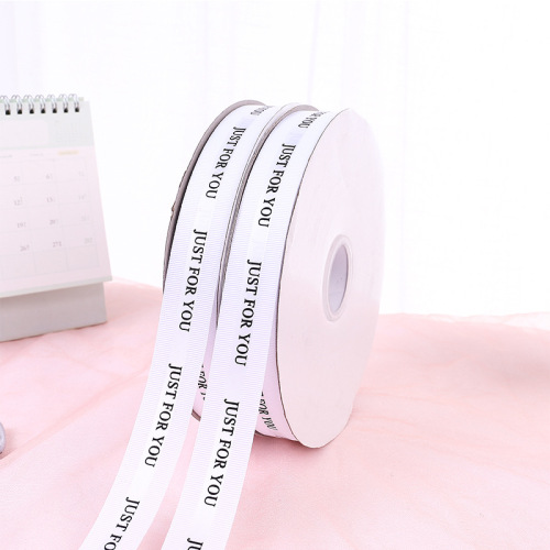 Korean Matt English Letter Polyester Ribbon Handmade DIY Ribbon Clothing Bag Color Ribbon Can Be Customized 