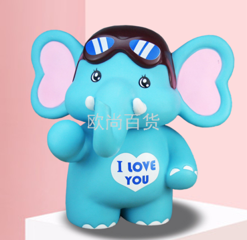 Elephant Piggy Bank Children‘s Toy Vinyl Small Elephant Piggy Bank Creative Ornaments 