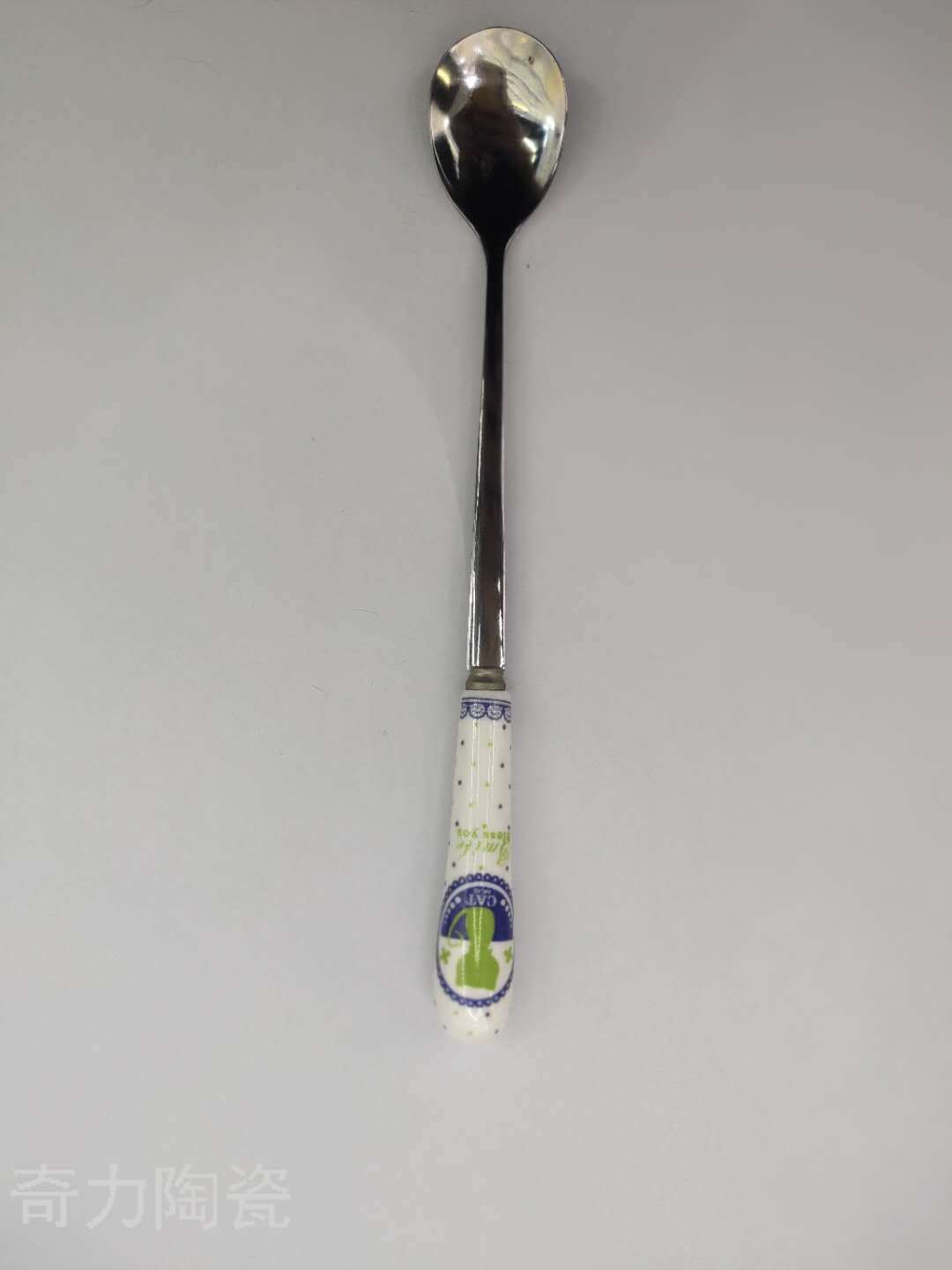 唯格不锈钢咖啡勺子创意长柄脚步勺可爱猫咪头甜品调料奶茶小调羹