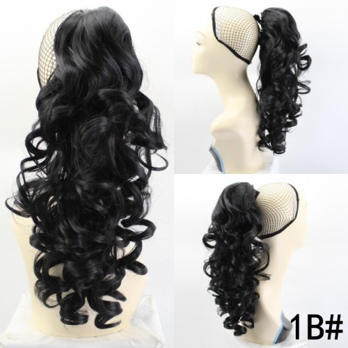 Grip Ponytail Wig Curly Long Hair Ponytail Best Seller in Europe and America Hand-Rolled Ponytail Wig Factory Cheap Wholesale