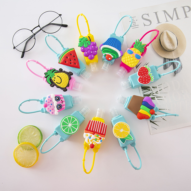 水果 便携 式免洗手液瓶套30毫升卡通硅胶洗手液瓶套卡通 带瓶子