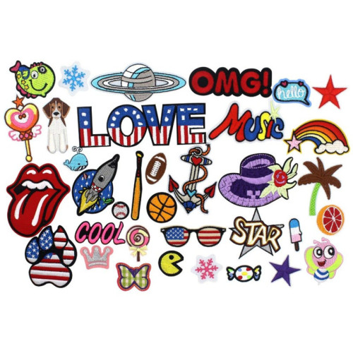 Cloth Stickers Amazon AliExpress Hot Sale Embroidery Cloth Stickers Foreign Trade Set Combination DIY Patch