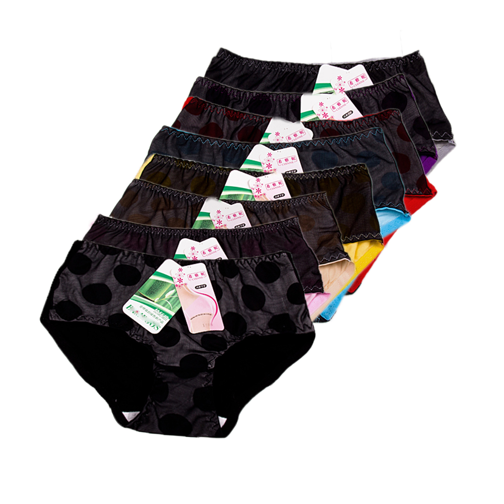 圆点网纱低腰女士内裤 双层性感女内裤 1308