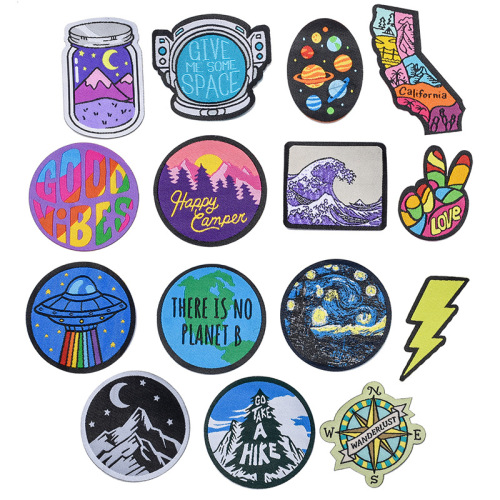 clothes trademark patch patches decorative stickers cross-border supply woven cloth stickers ironing back adhesive cloth stickers