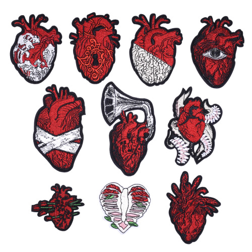 Heart Cloth Sticker Exquisite Patch Color Heart Adhesive Embroidery DIY Clothing Ornament Patch Accessories in Stock Wholesale