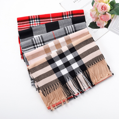 autumn and winter men‘s and women‘s all-match cashmere scarf babag color plaid scarf cashmere scarf adult scarf