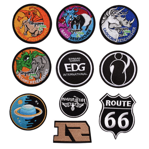 Computer Embroidery Clothing Accessories Anime Cloth Patch Animal round Badge Cloth Patch Factory Direct Sales