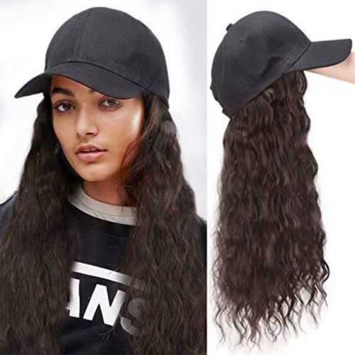 cross-border exclusive wig hat one female new fashion big wave long curly hair sun hat wig european and american