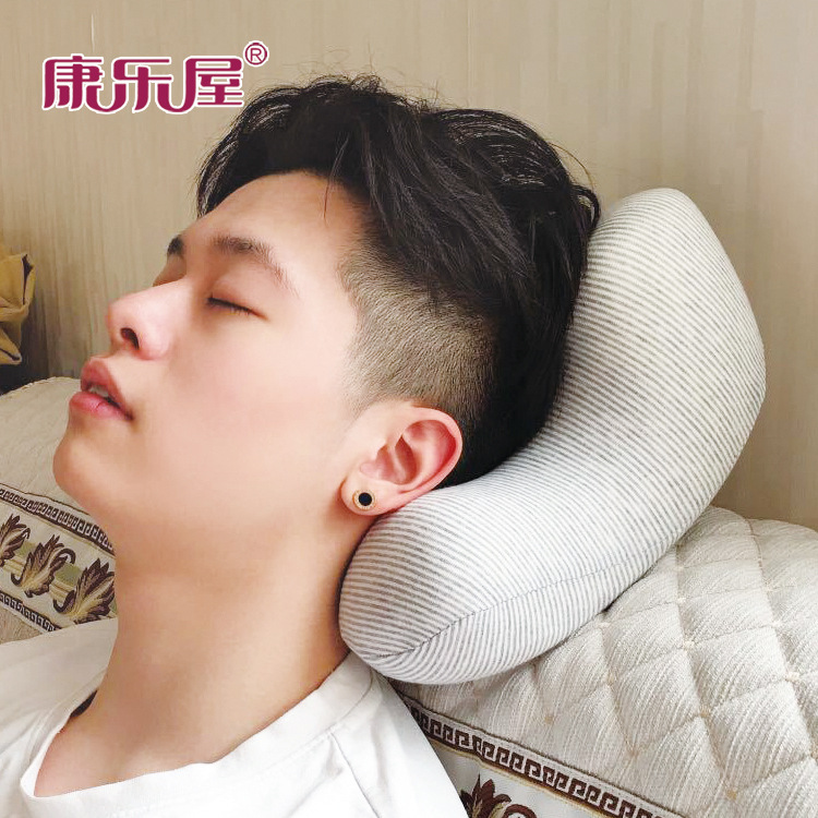 厂家批发 定制LOGO 细条纹记忆棉午睡枕学生午睡神器多功能爬睡枕