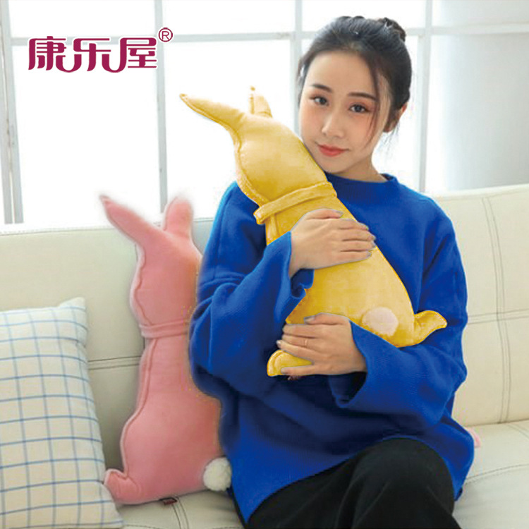 厂家直销 毛绒玩具3D棉小兔子抱枕陪伴午睡枕创意玩偶 礼品百货