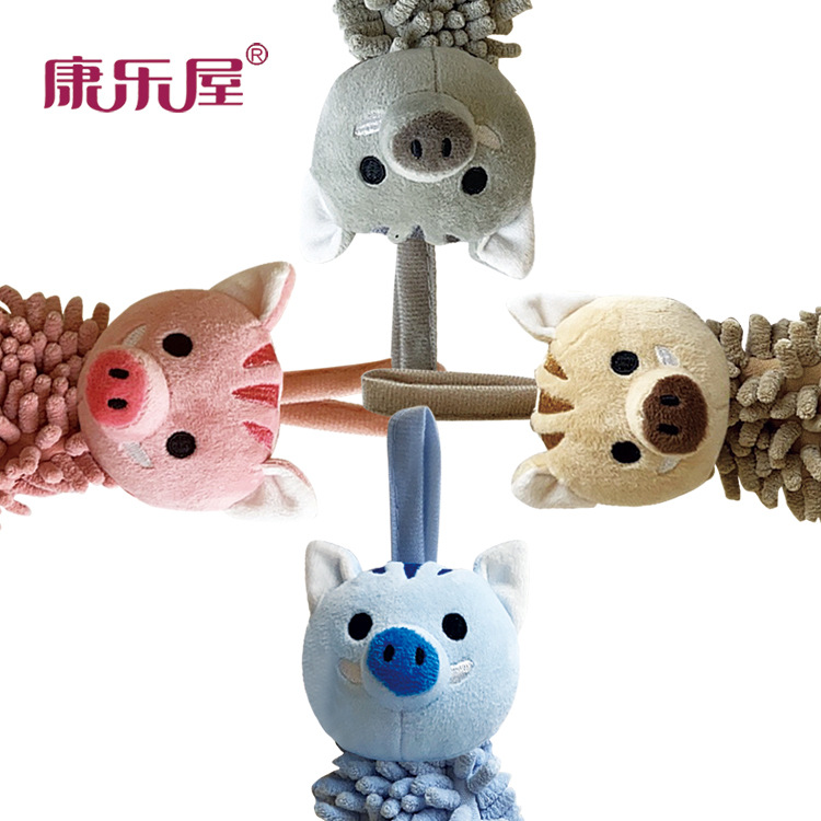 厂家批发 可爱动物头擦手巾 浴室厨房卫生间挂式擦手小方巾抹布