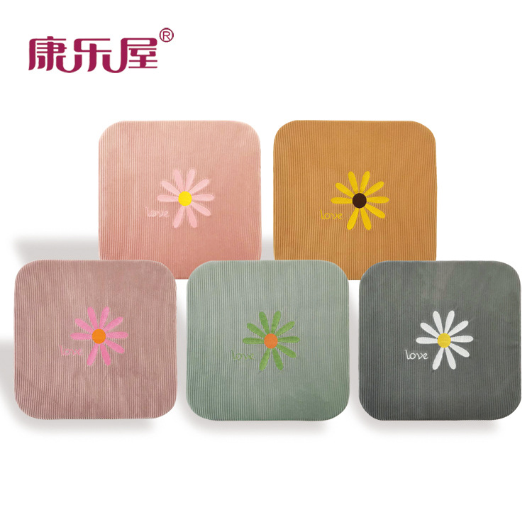 厂家直销 秋冬新款创意条绒雏菊海绵垫学生卡通坐垫 可定制LOGO