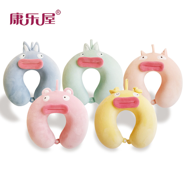 厂家批发 卡通可爱动物记忆棉U型枕办公出差旅行护颈枕可定制LOGO