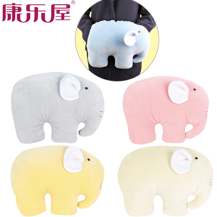 厂家批发 可爱动物大象保温丝绒棉暖手捂旅行多用抱枕创意玩具
