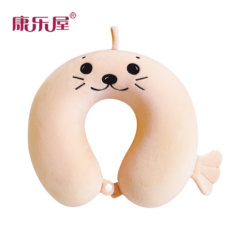 厂家批发 多功能记忆棉慢回弹动物海狮U型枕旅行颈枕 可定制LOGO