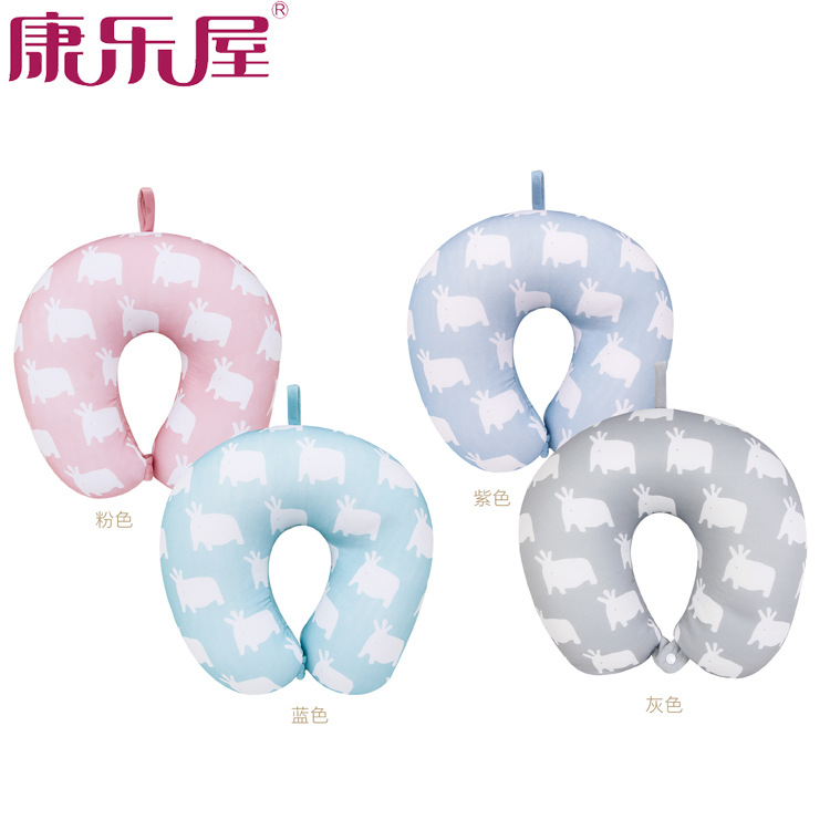 厂家批发 多功能泡沫粒子大象印花U型枕出差旅行颈枕 可定制LOGO