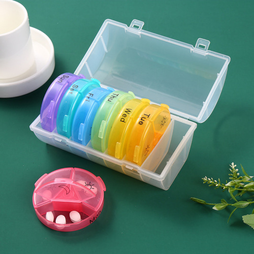factory direct sales weekly pill box multifunctional bee detachable storage box students carry weekly pill box