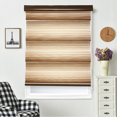 Factory Direct Sales Home Decoration Hotel Office Roll Shutter Simple European Vintage Jacquard Soft Gauze Curtain Fabric Finished Product