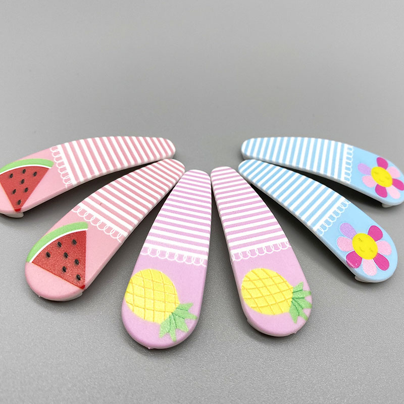 甜美水果印花饰品3D立体印花发夹小孩学生可爱糖果色发夹头饰