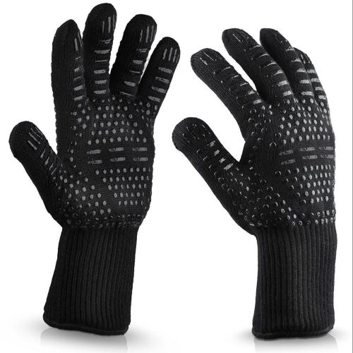 factory direct high temperature resistant silicone non-slip gloves bbq barbecue heat insulation oven baking anti-scald protective gloves