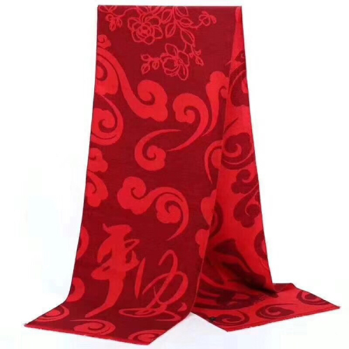 Red Festive Cashmere-like Chinese Red Scarf Custom Logo Celebration Commemorative Annual Meeting Activity Scarf Customization