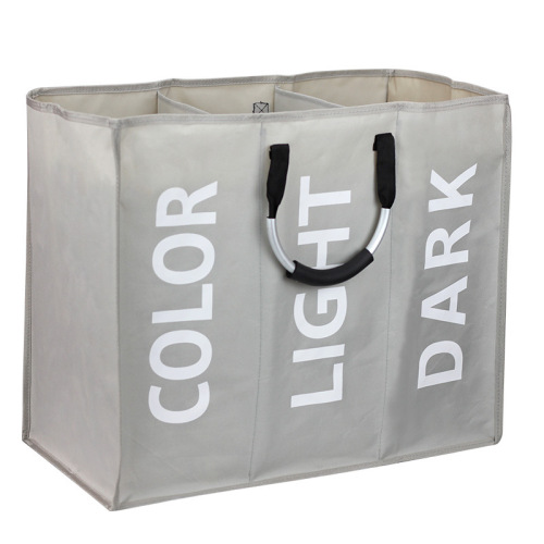 three-grid oxford cloth laundry bag aluminum handle amazon shopping bag portable laundry basket