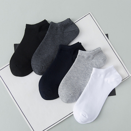 Solid Color Men‘s Boat Socks Spring and Summer Thin Cotton Socks All-Match Socks Men‘s Socks Factory Spot Wholesale