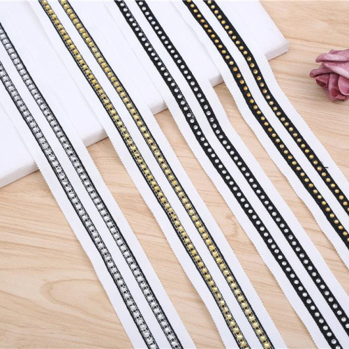 New Striped Rib Ribbon Hat Belt Clothing Accessories Hot Drilling Lace Rib Ribbon Jacquard Ribbon