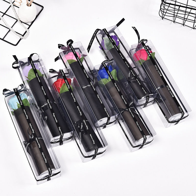 新款蝴蝶结方盒大单枝玫瑰节日礼品创意款5层香皂花厂家批发