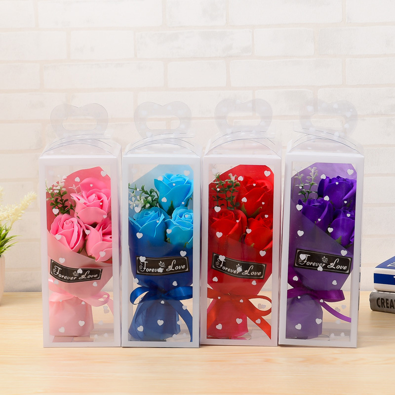 创意情人节礼物香皂花时尚仿真花束外贸节日礼品礼盒装 一件代发