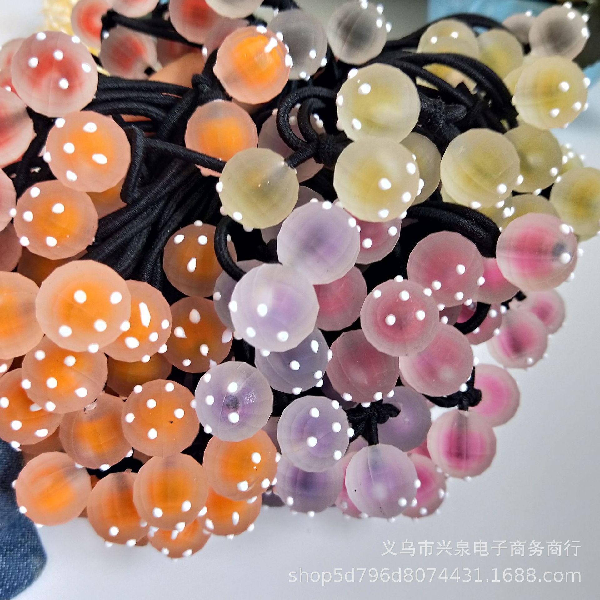 一元店发绳 发圈 彩色果冻彩球皮筋 儿童可爱头绳 1元2元货源批发