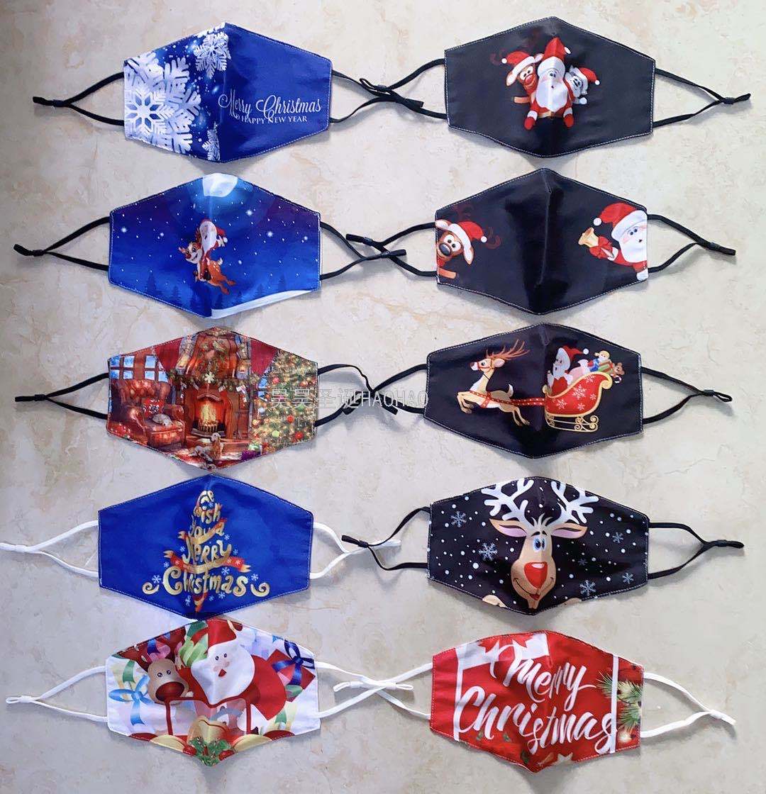 棉口罩跨境冬季口罩圣诞口罩纯棉口罩成人儿童口罩可水洗工厂直销
