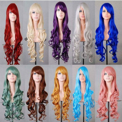 European and American Popular Color Wig Harajuku Long Curly Hair Cosplay Anime Wig Cheap Wholesale