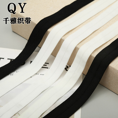 2.0cm Rib Elastic Band Tian Zige Edge Strip Double-Sided Velvet Fold down Clothing Accessories Factory Direct Sales