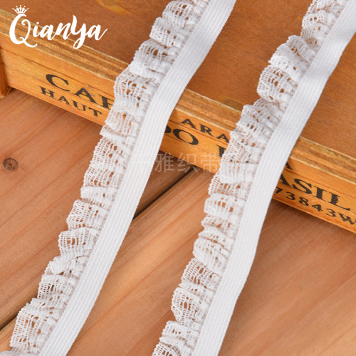 new pleated ribbon elastic band lace bath ball band elastic clavicle chain clothing accessories factory wholesale