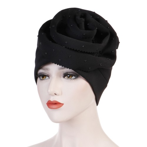 european and american hand cut oversized flower indian cap plus ceramic flanging headgear solid color headscarf cap space cotton toe cap female