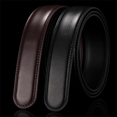 cow belt headless automatic belt body belt strip men‘s leather smooth buckle automatic buckle headless fashion belt strip