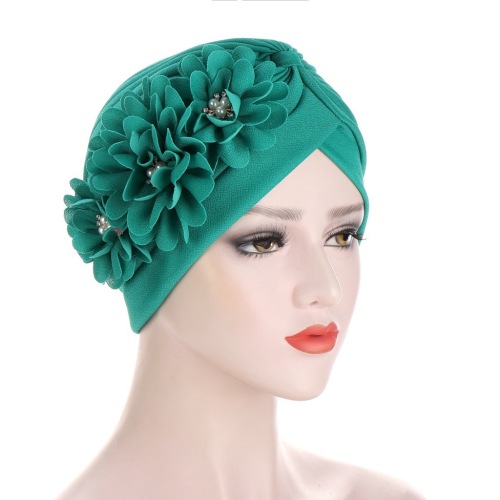 Foreign Trade Hot Sale Tam-O‘-Shanter Pleated Landlord Hat Applique Three Flowers Tam-O‘-Shanter Fashion Bag Cap
