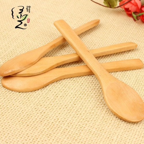 green light long handle small wooden spoon creative home honey coffee small pudding spoon 12.5 tsp soup spoon seasoning wholesale